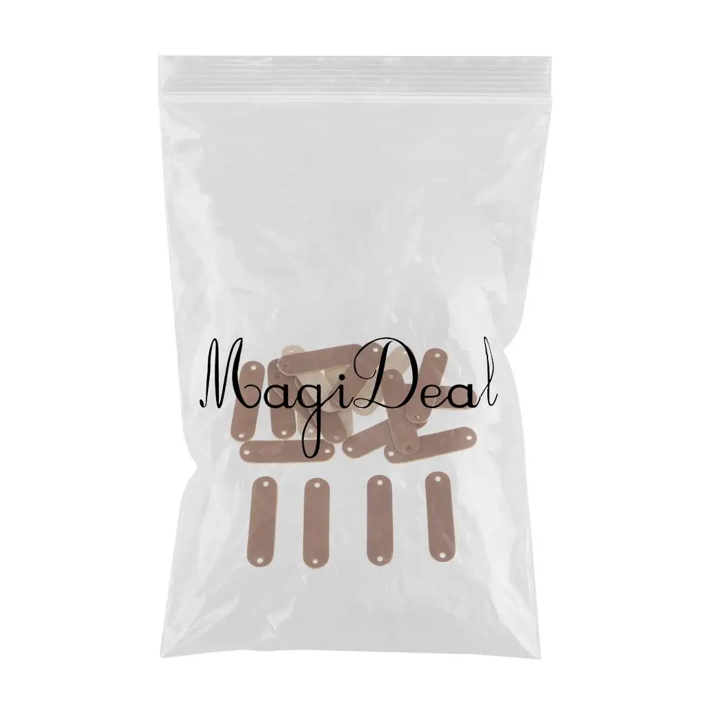 20pcs PU Leather Label Sew on Labels with Holes Engraved Tag Accessories