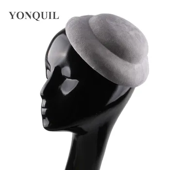 

17CM GREY Round fascinator base top hats elegant women church wedding party attractive base hats craft DIY accessories 5PCS/LOT