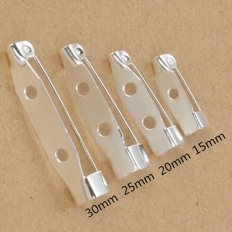 

40pcs/bag Silver Plated Iron Brooch Base Back Bar Badge Holder Safe Lock Brooch Pins DIY Jewelry Findings Jewelry Accessories