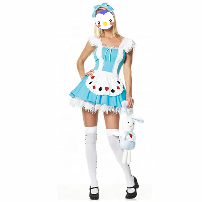 Hot New Halloween Costumes For Women Maid Poker Europe Style Stage Performance Outfit Fairy Tale Alice Costume | Тематическая