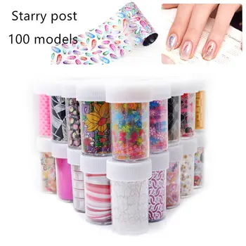 

4pcs Full Beauty 100x4cm Xmas Pattern for Nail Sticker 3D Snowflake Star Laser Glitter Christmas Nail Art Transfer Foils