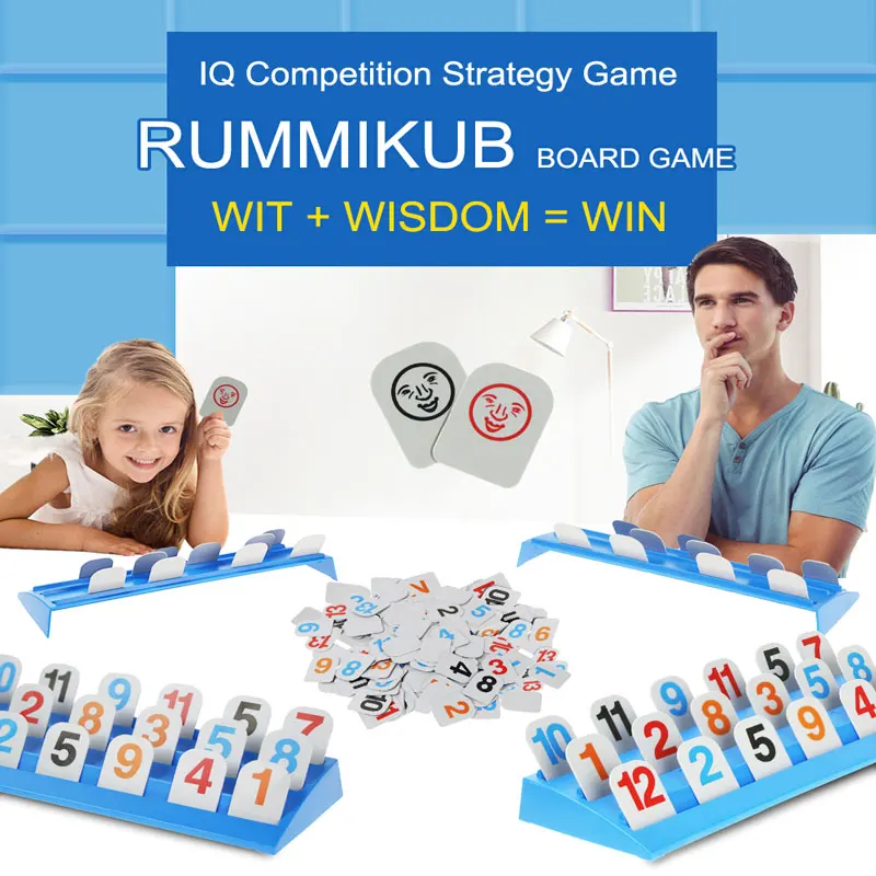 

Rummy Card Strategy Reasoning Digit Game Logical Party Game Israeli Mahjong Intelligence Toy Desktop Game for Kids or Grownups