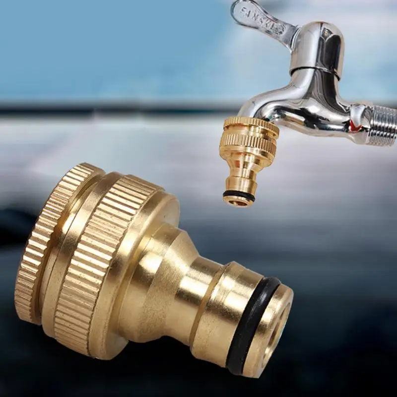 Durable 3/4" to 1/2" Inch Brass Garden Faucet Water Hose Tap Connector