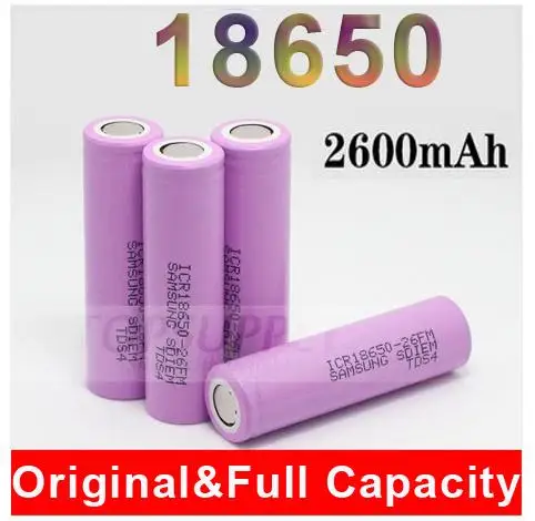 4pcs/lot New Original 18650 ICR 18650-26F 2600mAh ...