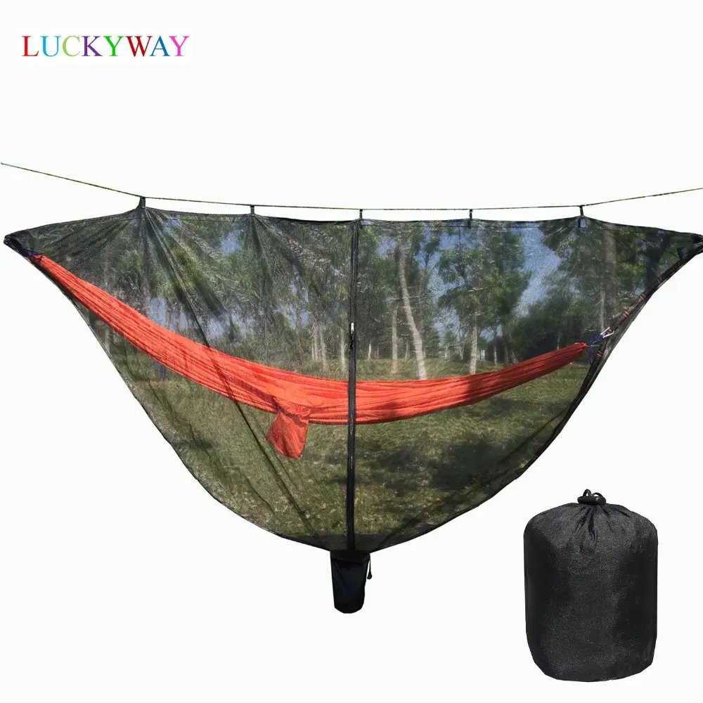 

Detachable hammock mosquito net portable outdoor hamac nylon encryption mesh 2 person camping light weight hammock swings