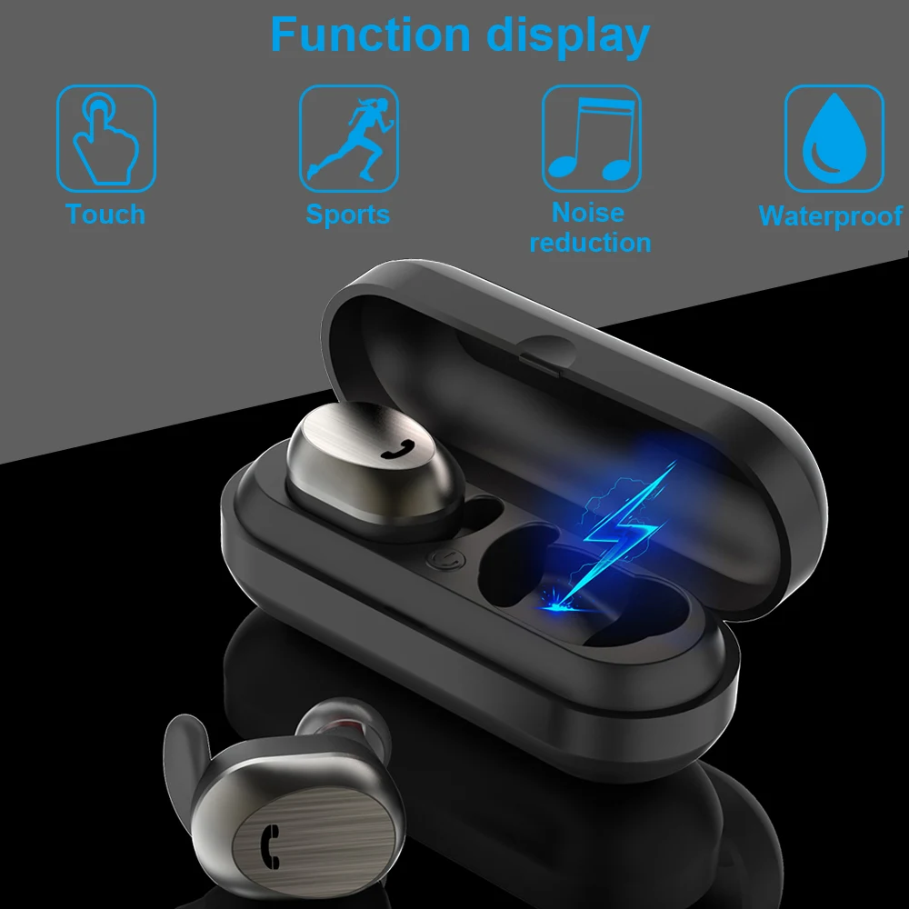 WK беспроводные наушники вкладыши TWS Bluetooth гарнитуры зарядным устройством мини 3D