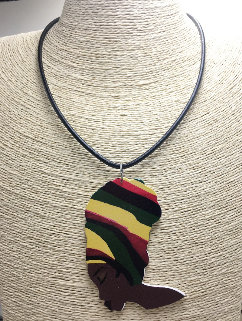 2017 Newest Rasta Woman Wooden Pendant Necklace in Choker Necklaces