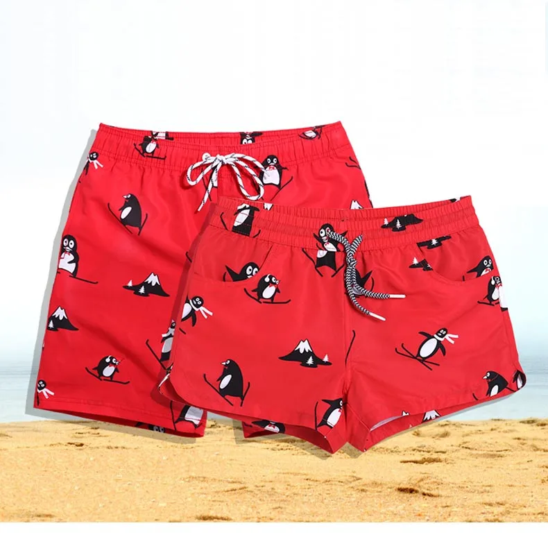 Couple's Beachwear Quick Dry Polyester Shorts Penguin Swimming Trunks Summer Sport Beach Board Short Swim Shorts with pockets Couple's Beachwear Quick Dry Polyester Shorts Penguin Swimming Trunks Summer Sport Beach Board Short Swim Shorts with pockets