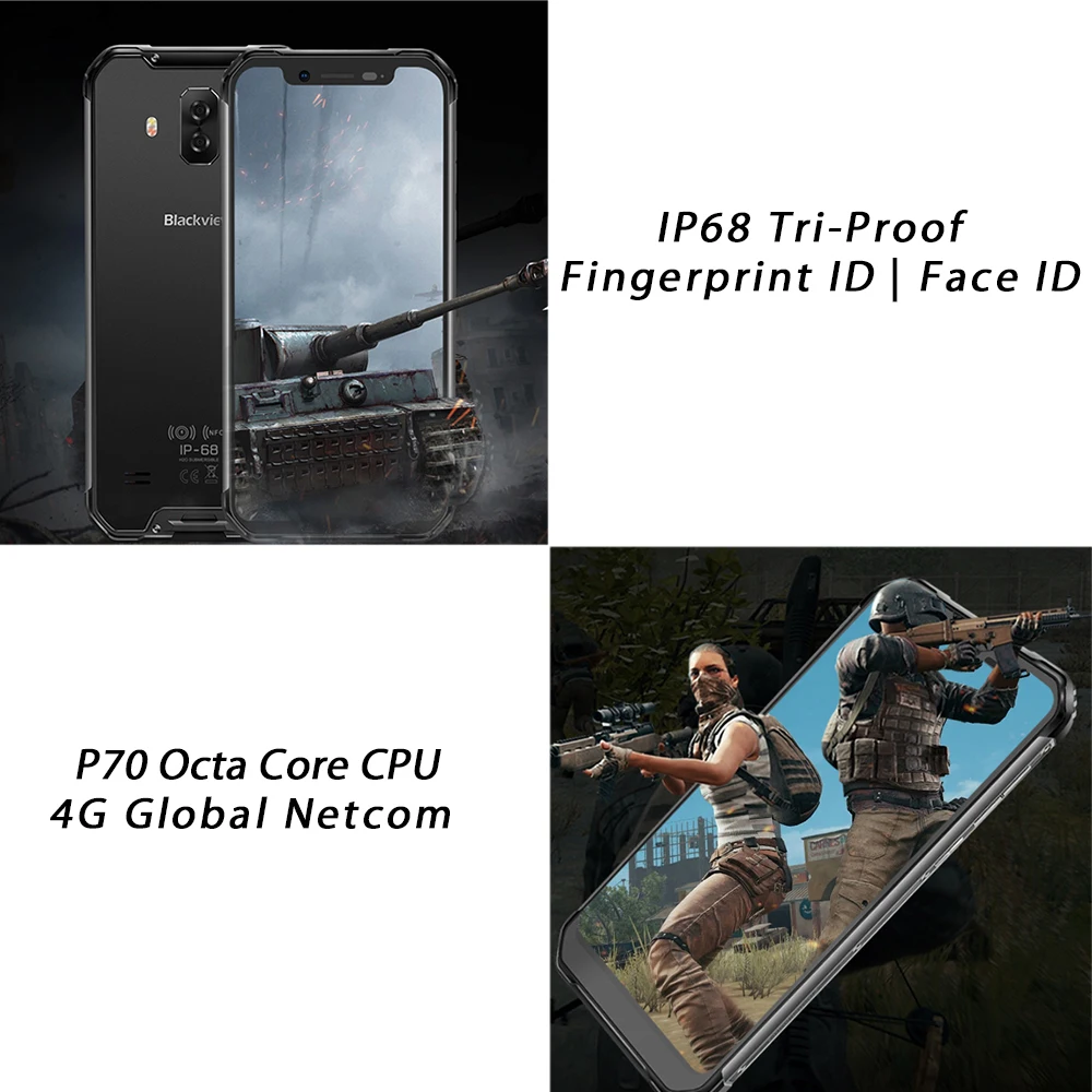 Смартфон Blackview BV9600E защищенный 4 + 128 ГБ IP68 6 21 дюйма 16 МП Android 9 0|Смартфоны| |