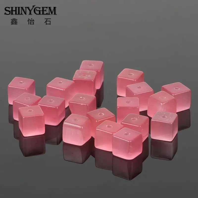 Shinygem Square Cube солнцезащитные очки "кошачий глаз" каменные бусины 4 мм/6 мм/8 мм Радуга Натуральный Камень Бисер для изготовления ювелирных изделий случайных смесь цветов 50 шт./упак