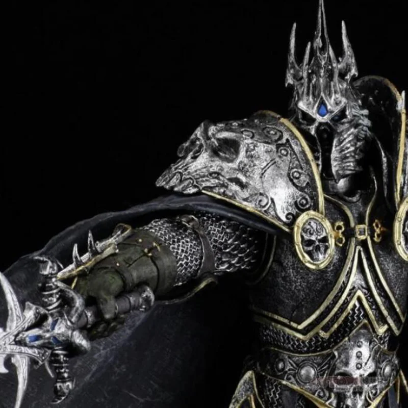 22 см игрушки DC7 WOW осень Lich King Артас ПВХ аниме фигурку модели с базы F для детей-поклонников подарок на день рождения