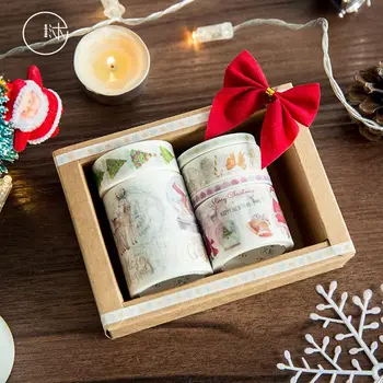 

Colorful Christmas Series Planner Accessories Washi Paper Tape Set Scrapbooking Decorative Stickers Tapes Cute School Stationery