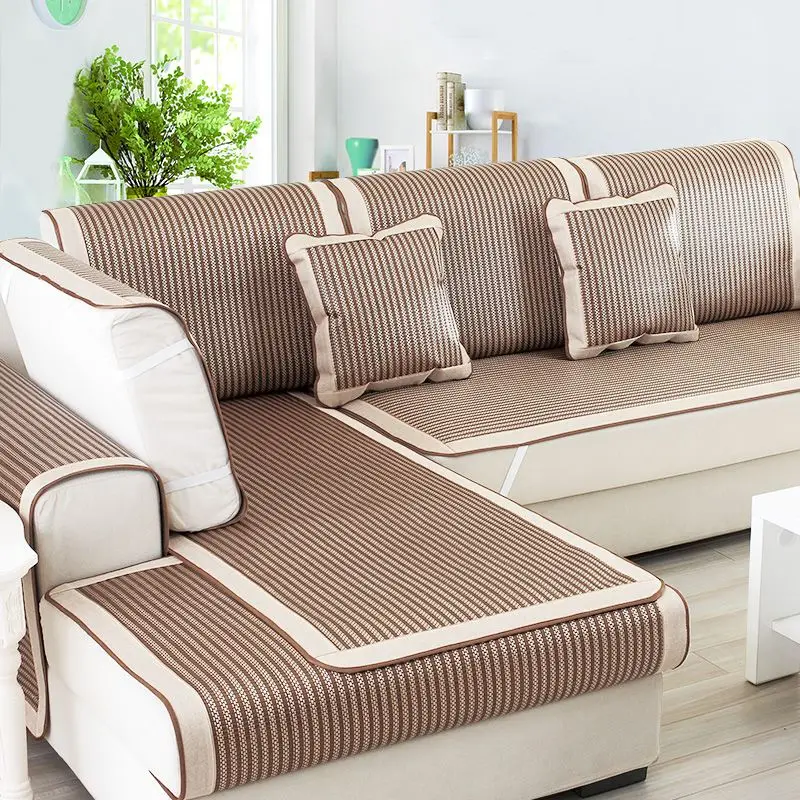 Mat cushion sofa summer day simple slip cover towel ice silk rattan