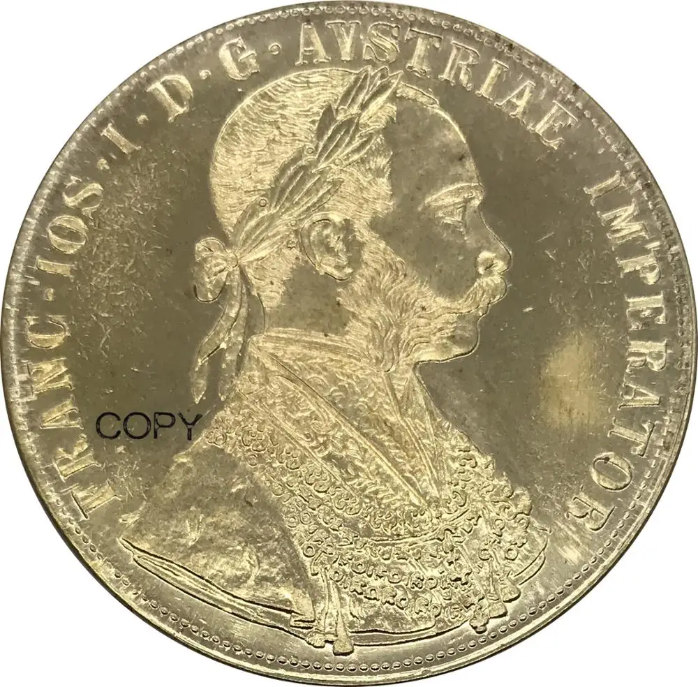

Австрийская Золотая монета 1905, 4 дуката, Франц Иосифа, латунная металлическая копия, памятные монеты