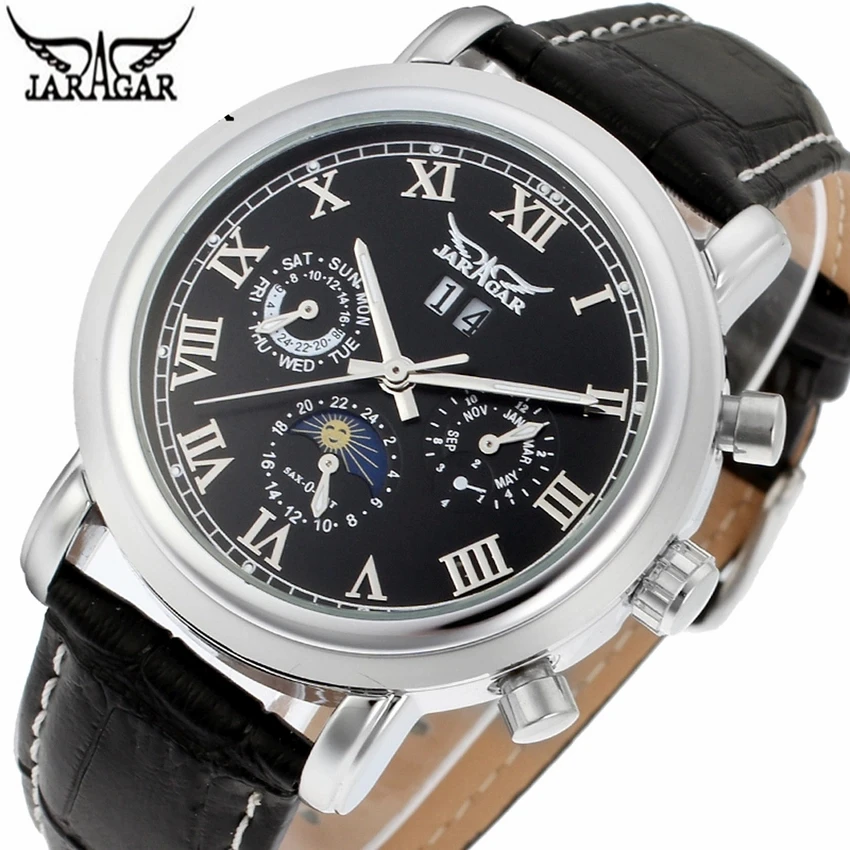 

Jaragar Watches Men Luxury Top Brand New Fashion Men's Black Dial Designer Watch Male Wristwatch relogio masculino relojes A349