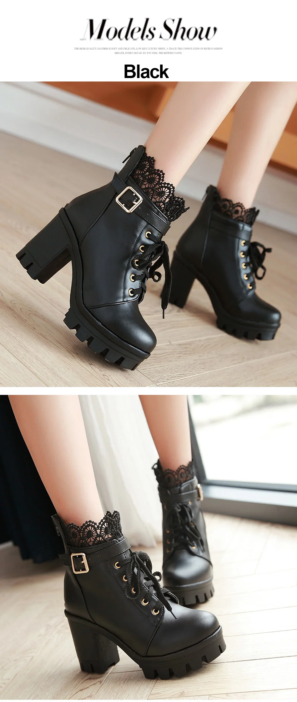 casual high heels boots 