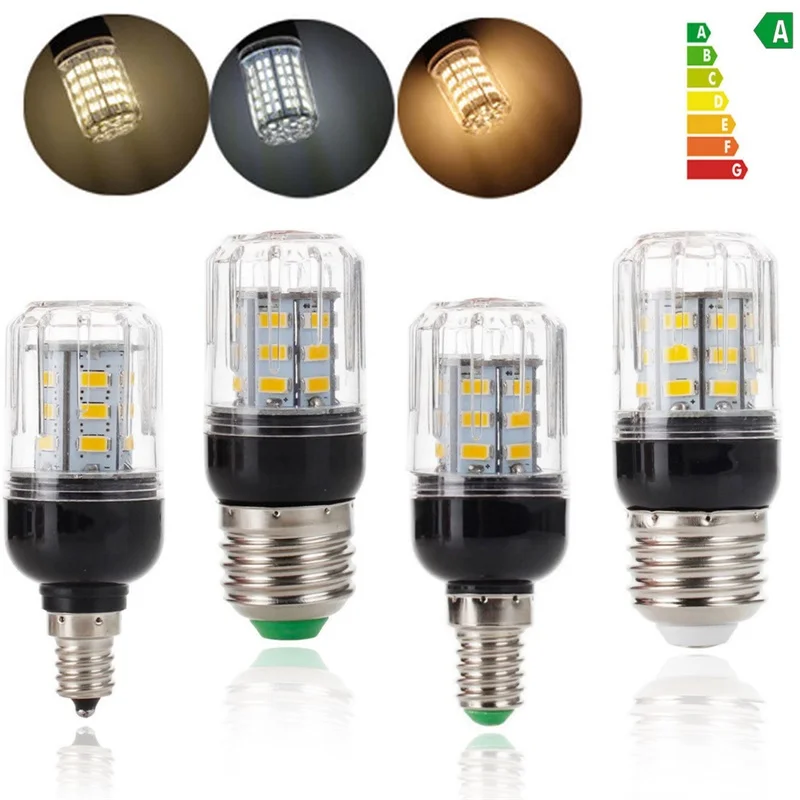 Светодиодный лампы 5730 SMD 110V 220V DC 12V 24V E27 E14 E12 E26 27 Светодиодный s 7W светодиодный кукурузный светильник лампы Рождественские люстры лампы в форме свечи дома светильник Инж