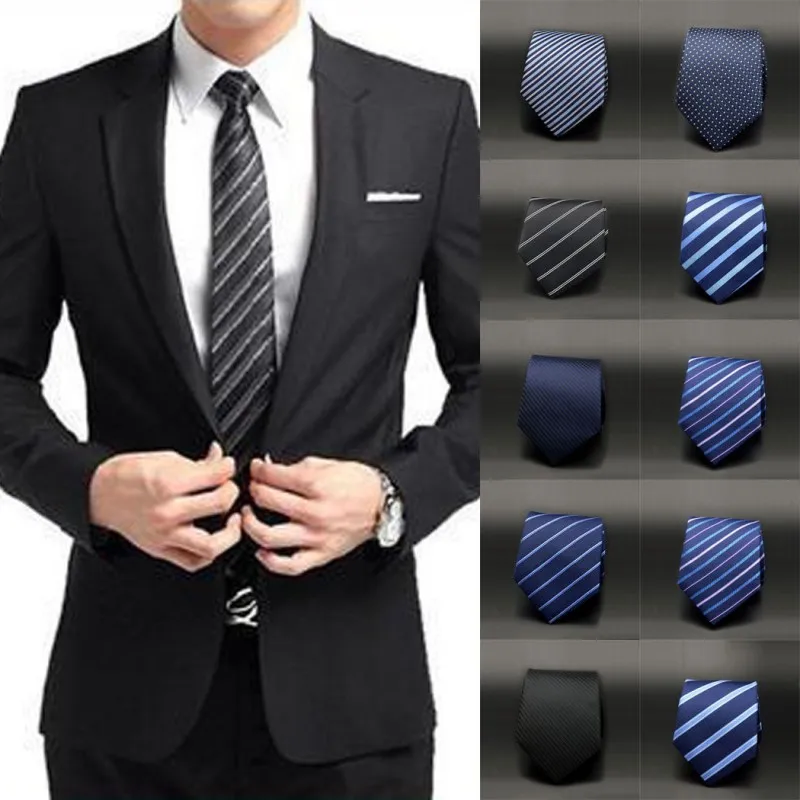 Mens Classic Skinny Tie New Fashion Woven Silk Necktie for Date Wedding Party Dress