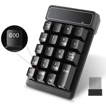 

Numeric Keypad Wireless 19 Keys Waterproof Numpad with 2.4G Wireless Mini USB Number Pad Receiver for Laptop Notebook