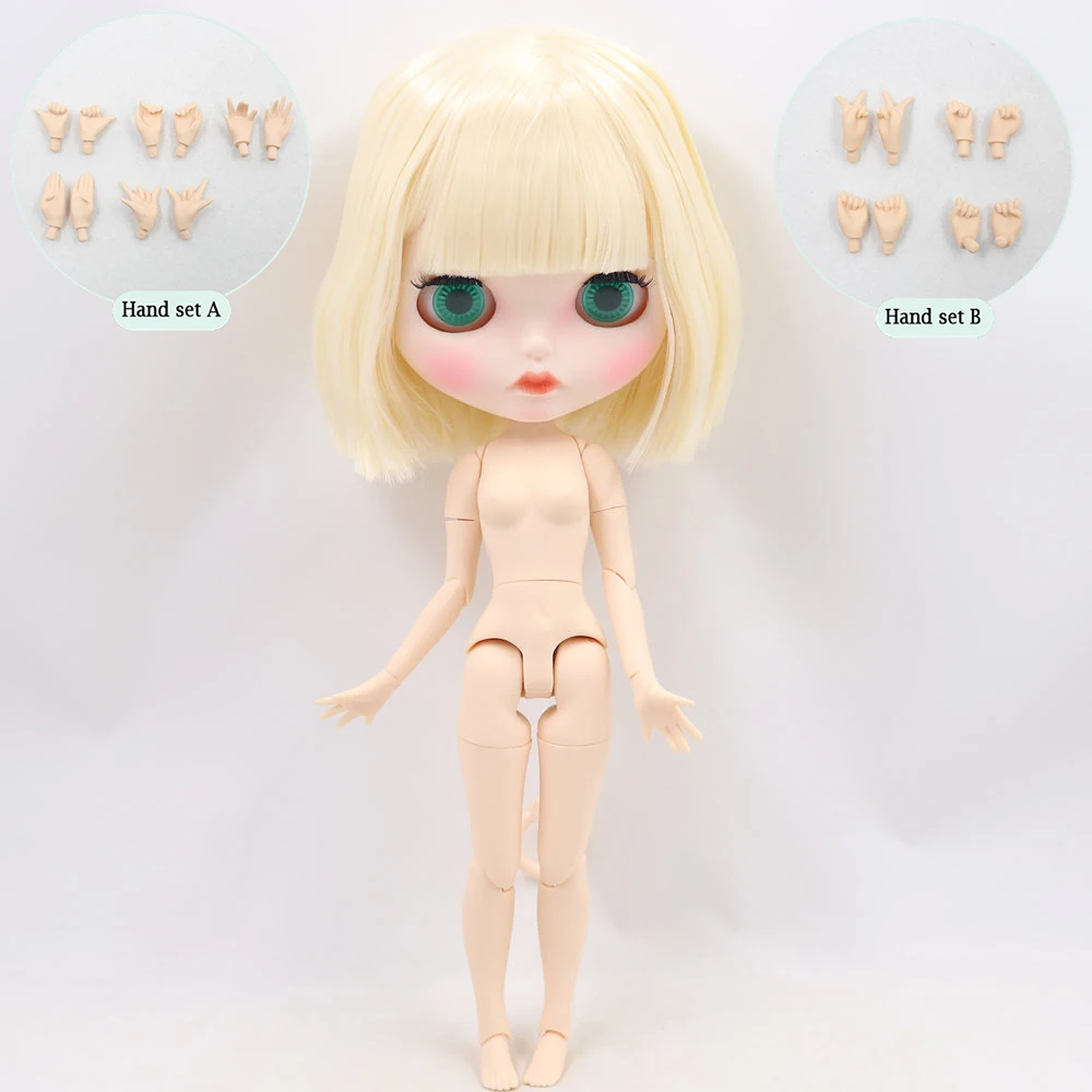 Ледяной обнаженный Blyth кукла No. BL0510 светлые волосы резные губы матовые индивидуальные лица соединение тела 1/6 bjd - Цвет: like the picture