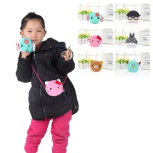 Baby Girls Mini Messenger Bag Cute Plush Cartoon Boys Small Coin Purses Children Handbags Kids Shoulder Bags