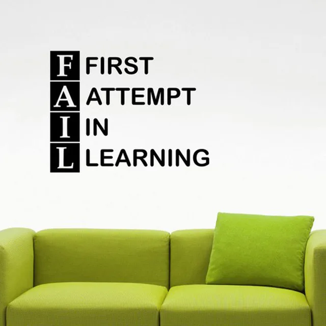 fail quote wall decal work success education inspirational vinylfail quote wall decal work success education inspirational vinyl sticker home interior decorations study learning art classroom