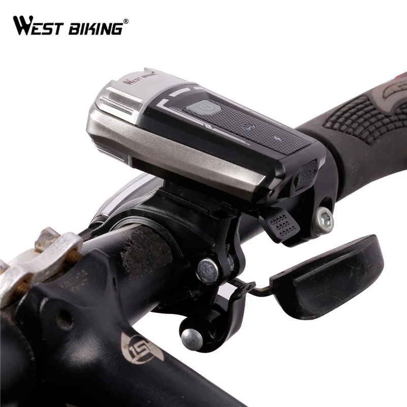 Cheap WEST BIKING Bicycle Handlebar Light Helmet Warning Lamps USB Recharge 3 Modes Portable Safety Night Riding Cycling Lights 4