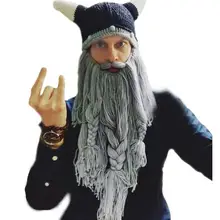 Мужские варварские Vagabond Viking Beanie Рог шапки ручной работы зимние теплые модные подарки на день рождения забавные кляп шапка на Хэллоуин
