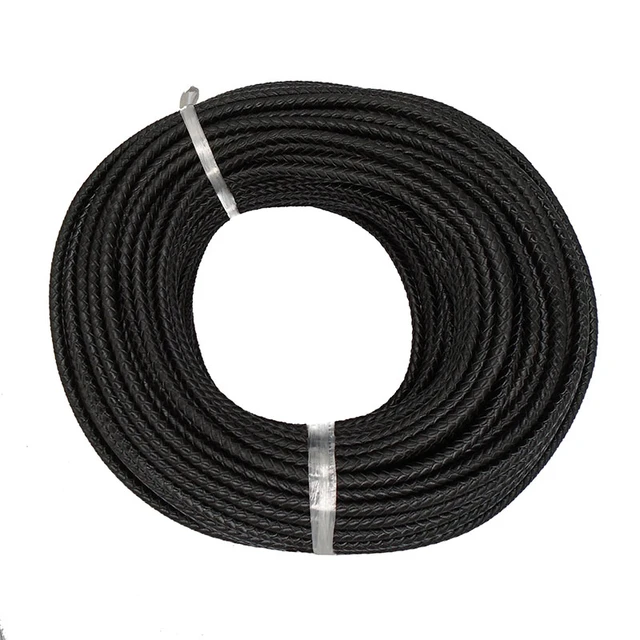 5m 3/4/5/6mm Black Round Braided Genuine Bolo PU Leather Beading Cord Rope  Necklace