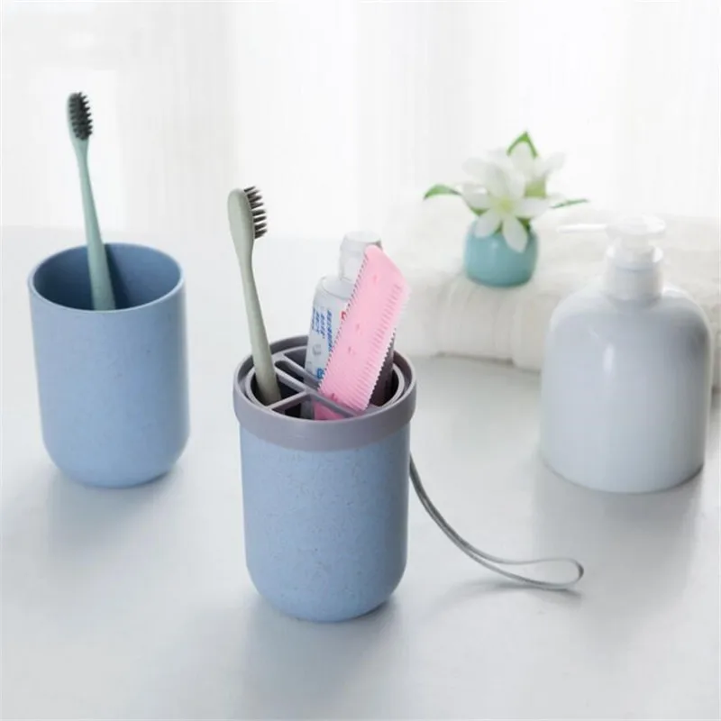 CTREE 1 Pcs Bathroom Tumblers Portable Creative Travel Wash Toiletries Storage Cup Toothbrush Home Accessories Storage Tool C445