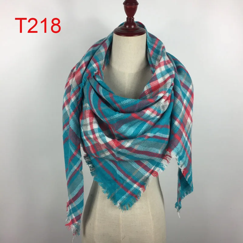 Треугольный дизайнерский зимний женский шарф, роскошный брендовый кашемировый шарф, мягкие теплые толстые дамские шали, одеяло, банданы - Цвет: as photo