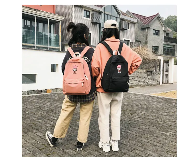 Janespri Cute School Bags for Teenage Girls Waterproof Nylon Embroidery Backpack Female Backpack Travel Bag School Mochilas New_34-1_09