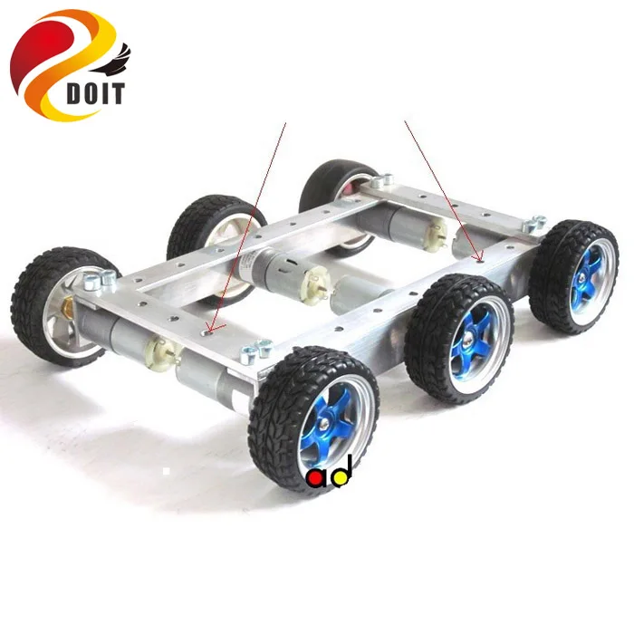 

Cool and New 6WD Robot Smart Car Chassis Big Load Large Bearing Chassis with Motor 6V150RPM Wheel Skid DIY RC Toy