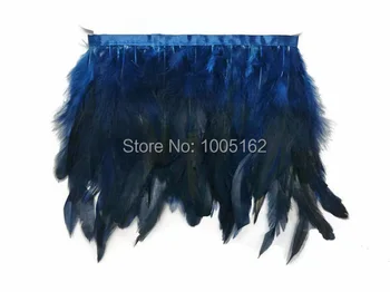 

Free shipping- 10yard/color Navy Rooster Tail Feather Trimming Fringe Coque rooster feather trimming Fringe for wedding dress