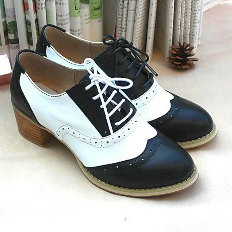 sapato oxford preto e branco