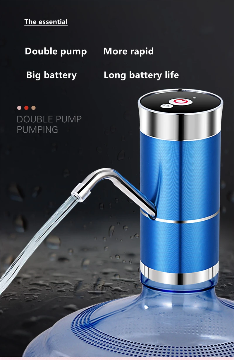 Dailywater Mini Dispensador De Agua USB Зарядка Электрический автоматический насос для воды в бутылках 5 галлонов натуральный диспенсер для холодной воды стенд