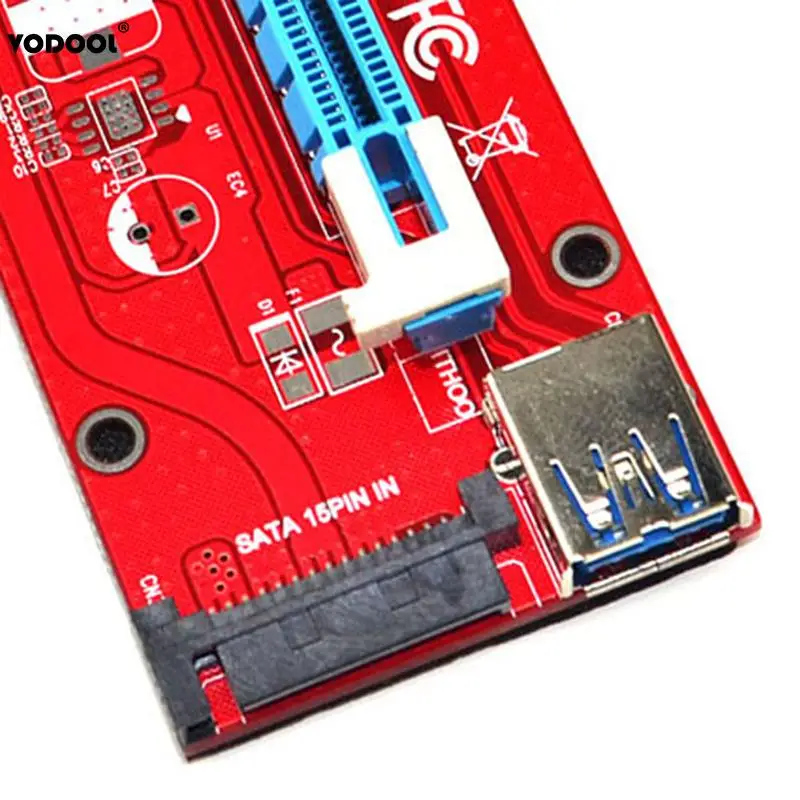 Новинка 007S PCI E расширитель переходная карта USB 3 0 164P Express 1x до 16x питания 6Pin SATA для