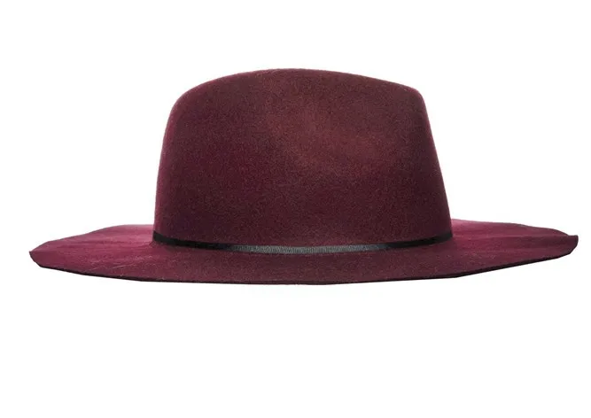 Винтаж осень-зима шерсть Для женщин Для мужчин фетровая шляпа флоппи шляпа валяная шапка женская панама Кепки отрегулировать 56-58 см - Цвет: wine red