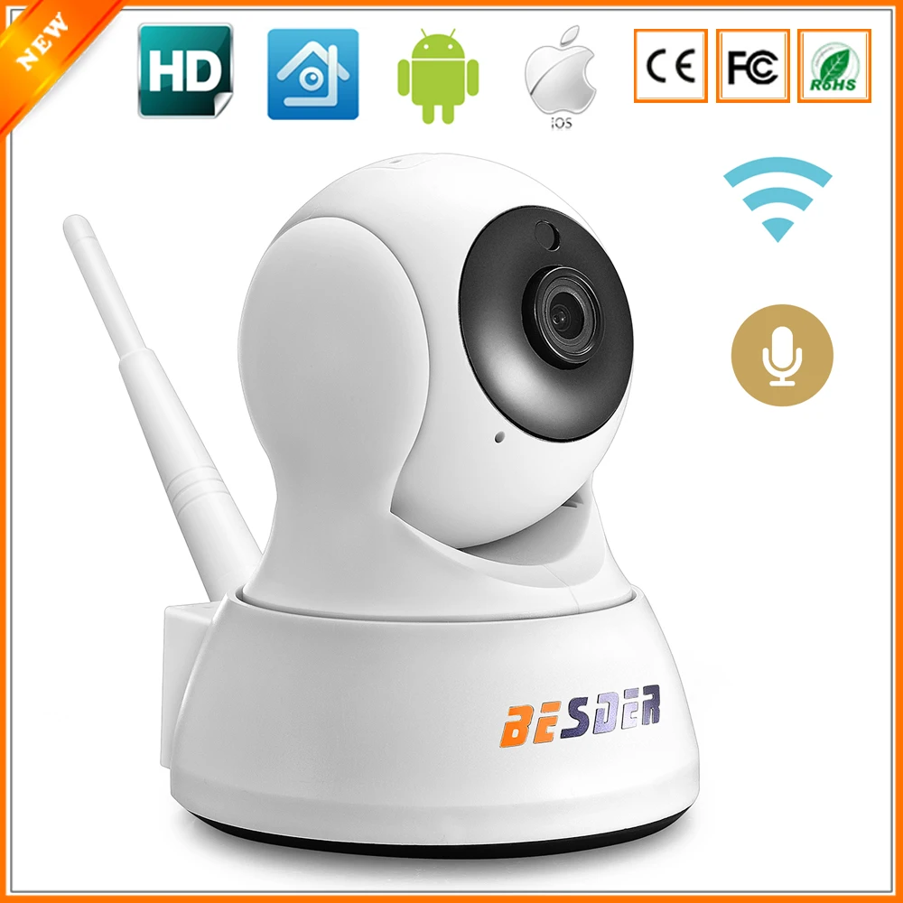 Besder Главная IP камеры безопасности Wi Fi двухстороннее аудио слот для карты SD MINI