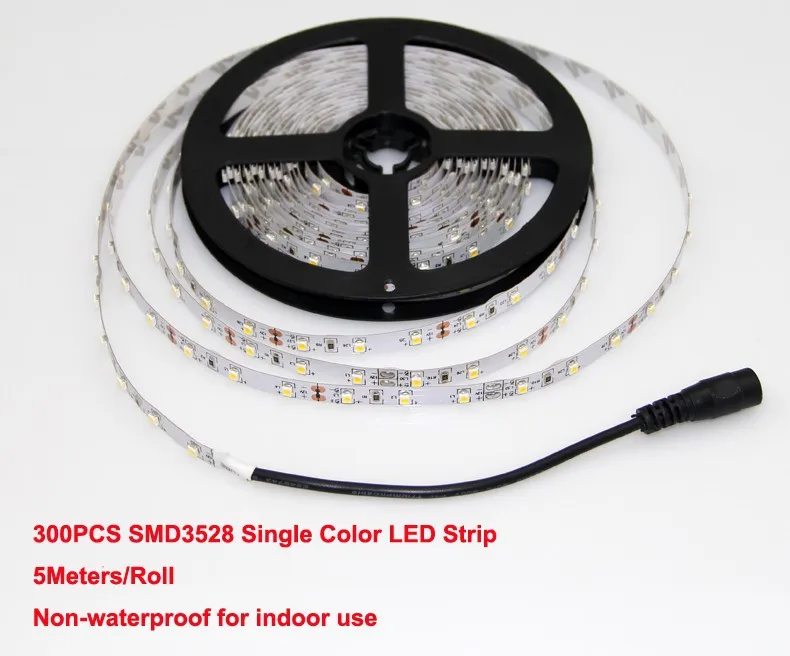 3528 Светодиодные ленты гибкий свет 5 м 300 LED SMD ИК-пульт 12 В 2A Адаптеры питания Бесплатная доставка