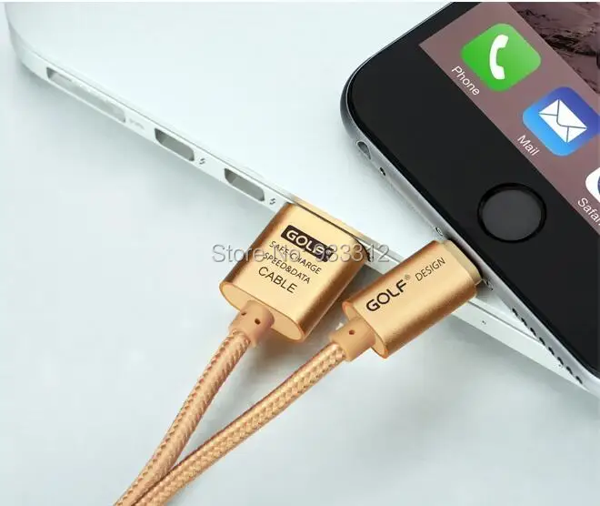 Golf MFI Metal Braided Nylon Durable Charger Cable Length 25cm, 1m,1.5m,2m,3m 8 pin lightning to usb cable Data Sync Charger For iPhone 6 Plus 5 5s 5c 6s For iPad Air For iPod  17