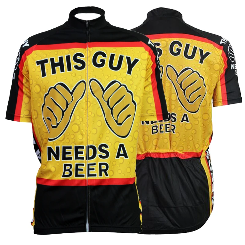 

Hot Sale The Guy Need A Beer Breathable Cycling Jersey Mens Mtb Short Anti-sweat Bicycle Clothing Quick Dry Polyester