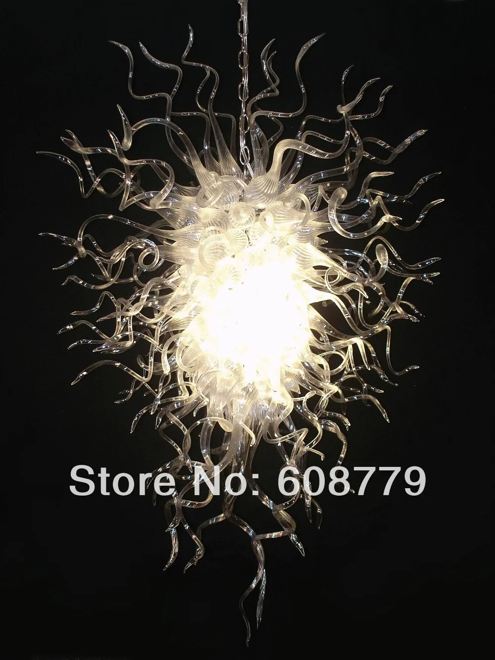 

2014 New Arrival Hot Sale White Blown Glass Long Chandelier