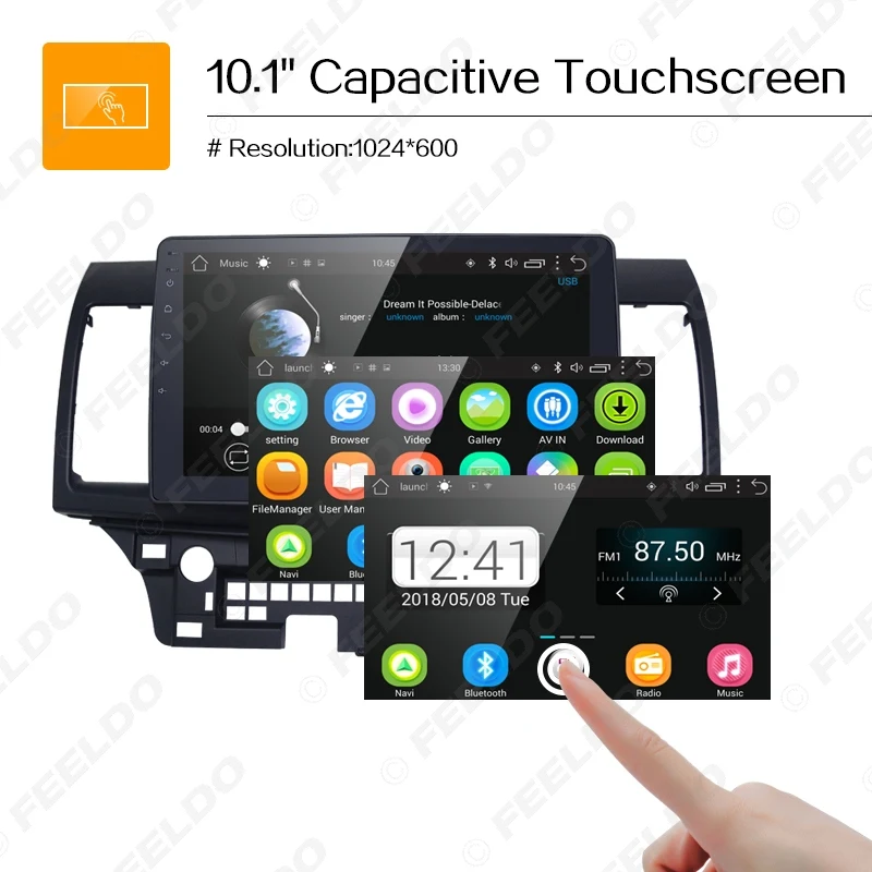Perfect FEELDO 1Set 10inch Bigger HD Screen Android 6.0 Quad Core Car Media Player With GPS Navi Radio For  Mitsubishi Lancer EX#5269 8