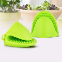 Cozinha миски силиконовые перчатки нагретая печь изолированные перчатки для пальцев кухонная принадлежность, микроволновая печь Нескользящий Захват горшок держатель, цвет случайный HK125