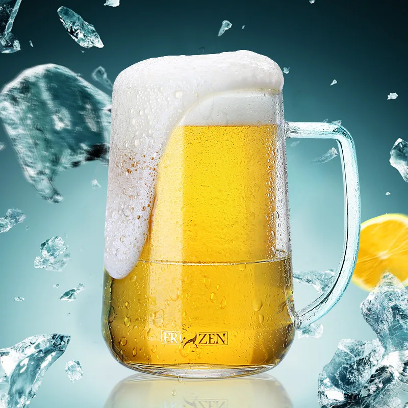 

Frozen Fransparent Beer Mug Large Capacity Juice Cup Creative Glass Mug
