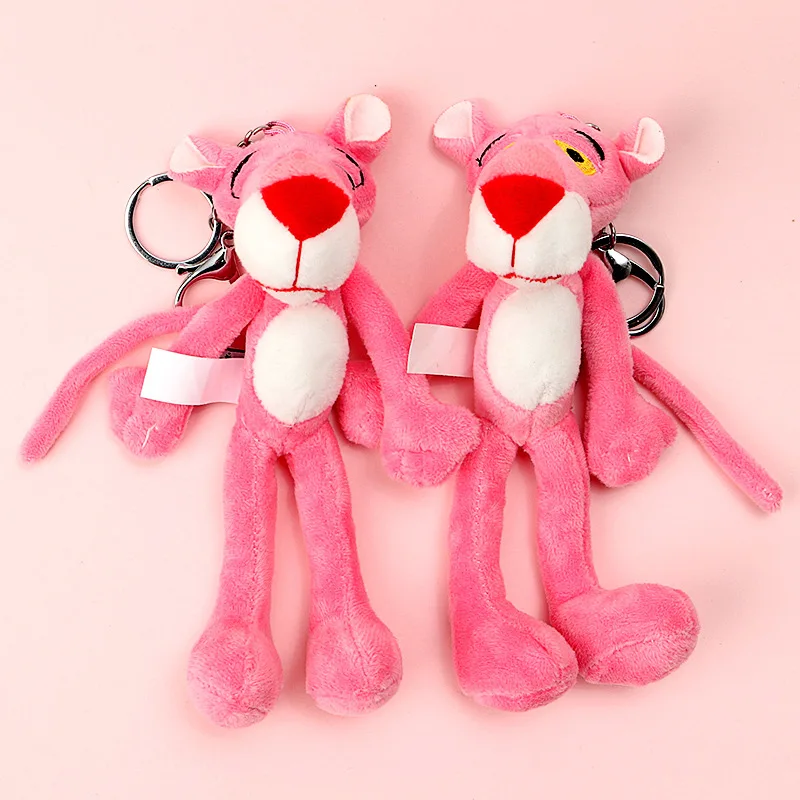 2018 New Pink Panther Plush Keychain Toys Soft Cute Pink Leopard Panther Peluche Dolls Key Bag Pendants 10pcslot Randomly (5)