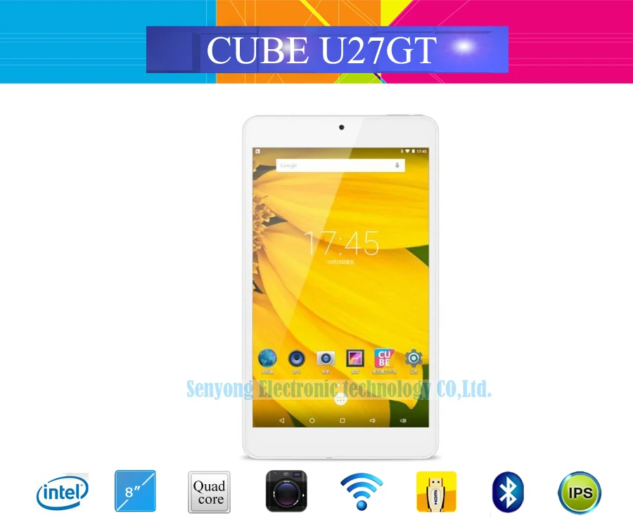  Cube U27GT Super Android 5.1 Tablet PC 8" IPS 1280x800 MTK8163 Quad Core 1GB RAM 8GB ROM WIFI Bluetooth GPS HDMI 2.0MP Camera 