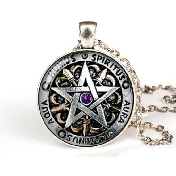 Стимпанк модное ожерелье с защитой от Wiccan черная волшебная языческая