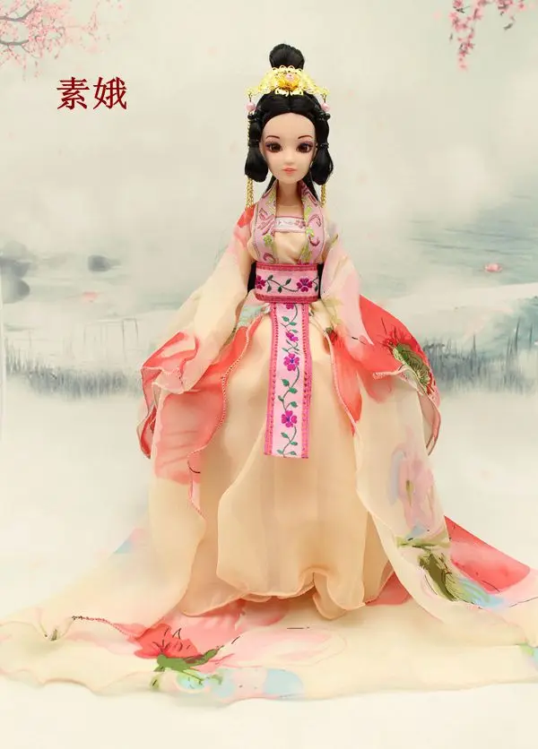Cena Starożytne chiny lalka zabawka księżniczka 12 ruchome stawy lalki akcesoria do modeli plastikowy korpus miękkie ubrania prezenty dla dzieci lalki dla dziewczynek